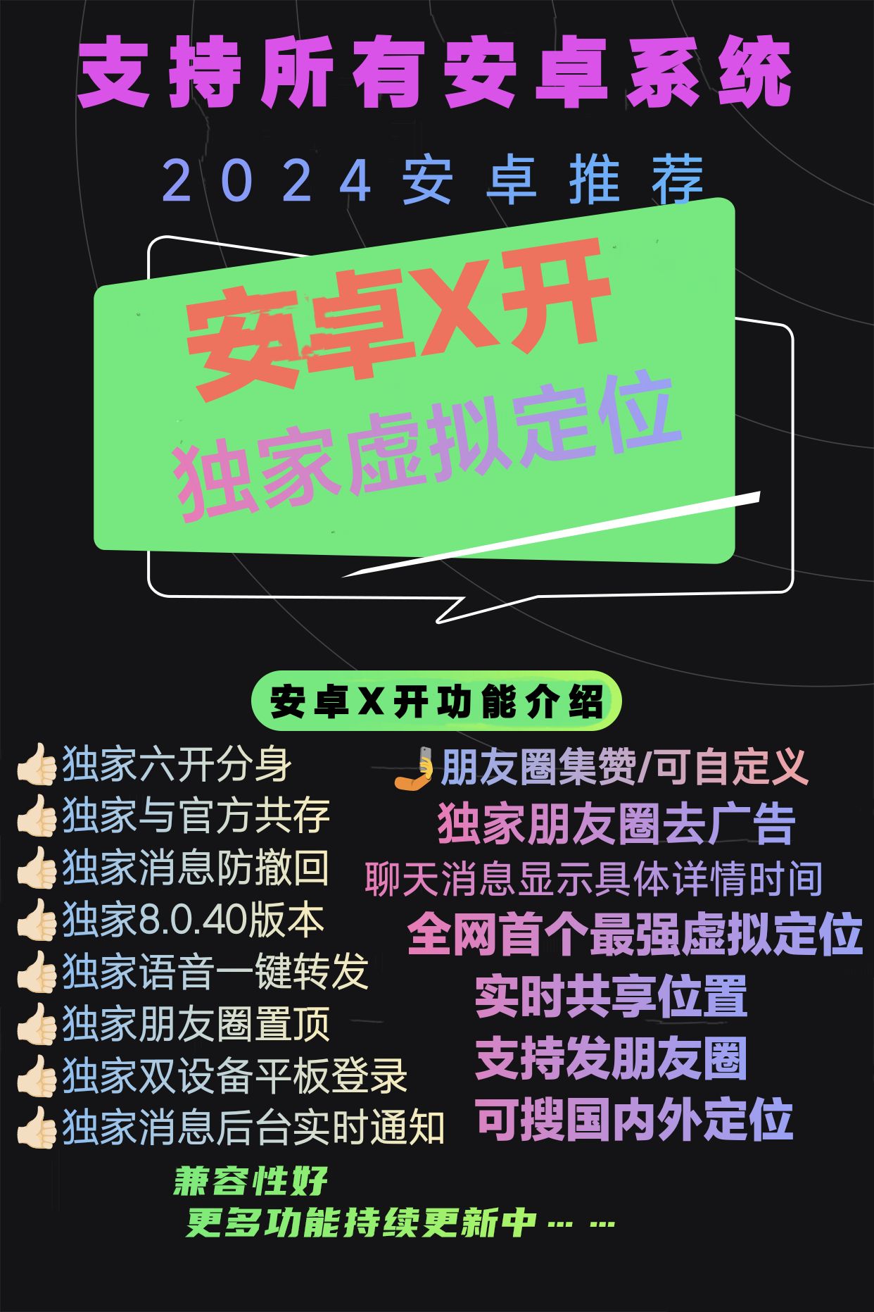 【安卓x开官网】-分身/多开/虚拟定位/消息防撤回/软件/微信-激活码购买以及下载