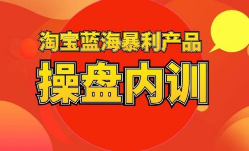 【淘宝蓝海暴利产品操盘内训】-电商/运营/教程/开店/引流/教学