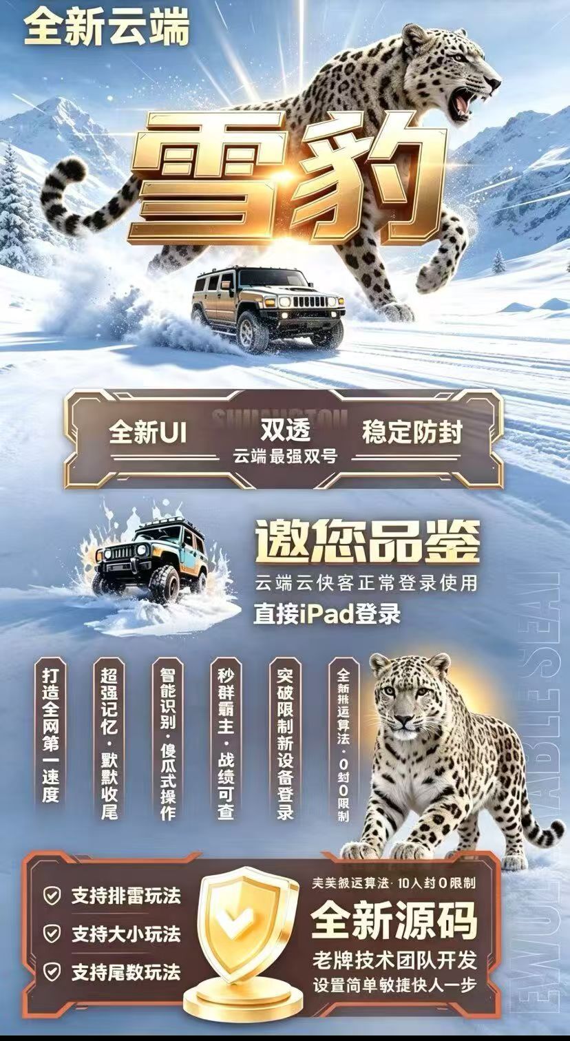 全新云端双号雪豹激活码商城:支持扫雷尾数玩法的iPad协议双开神器,稳定防封+秒群霸主!