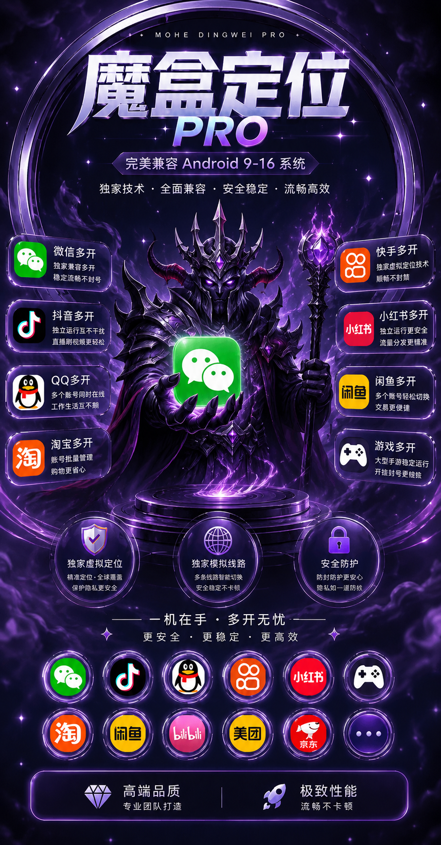 魔盒定位 Pro|安卓 9-16 全兼容 应用多开虚拟定位工具 抖音多开虚拟定位完整功能介绍